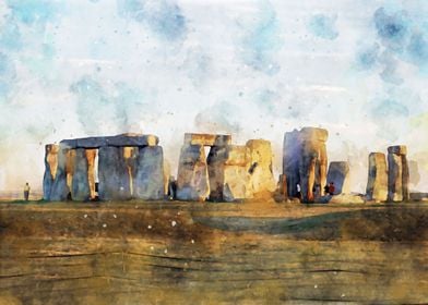 Stonehenge Watercolor