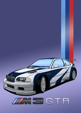 BMW M3 GTR NFS Most Wanted' Poster by ND Fat | Displate