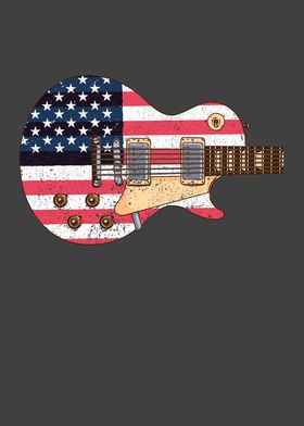 US American Flag Guitar