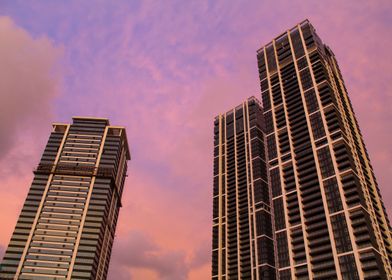 Skyscraper in sunset