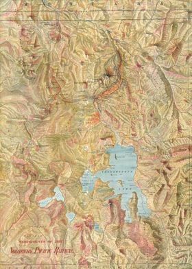 Yellowstone vintage map