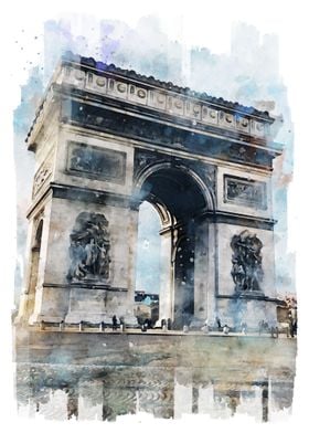 Arc de Triomphe Watercolor