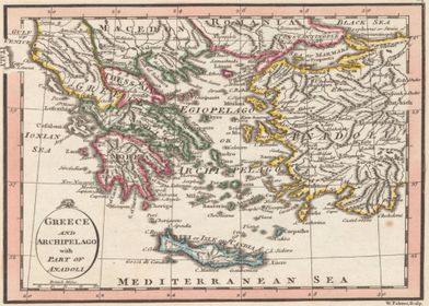 Old map of Greece 