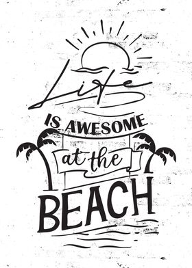 Beach Quote Lettering Art