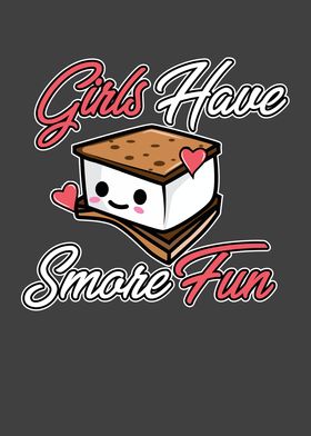 Funny Smores Camping Girls