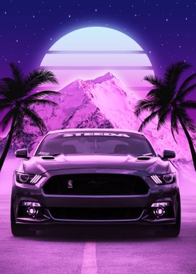 car 80s retrowave 