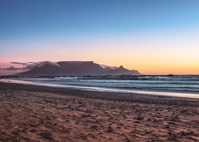 Table Mountain at sunset