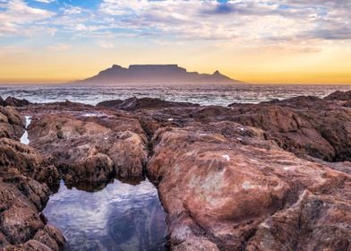 Table Mountain at sunset