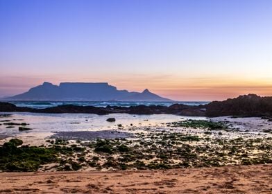 Table Mountain at sunset