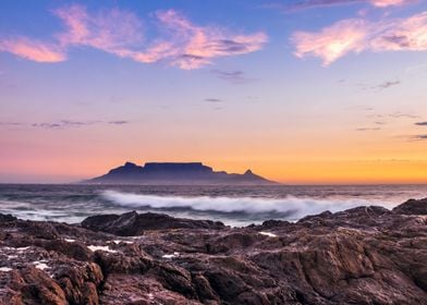 Table Mountain at sunset