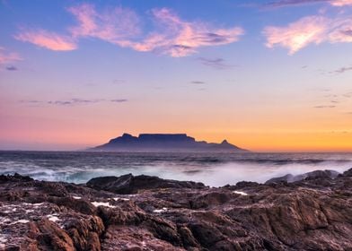 Table Mountain at sunset