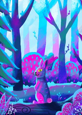 a rabbit in the forest