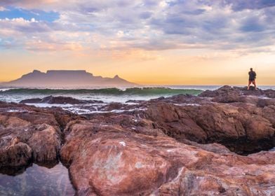 Table Mountain at sunset