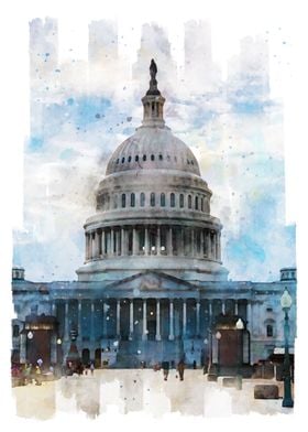 Capitol Hill Watercolor