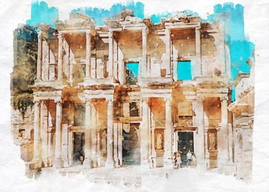  Ephesus Watercolor