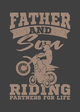 Father and son riding 