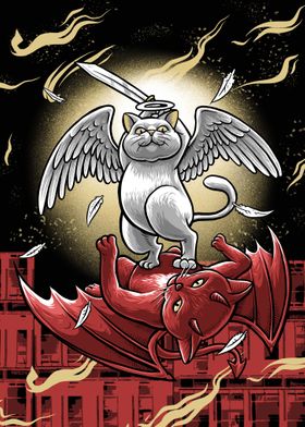 Angel cats Against Demon