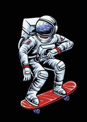 Skateboarding astronaut