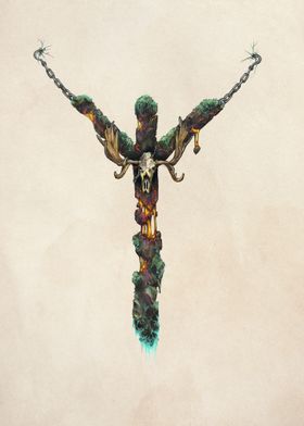 Algiz Rune With Chains
