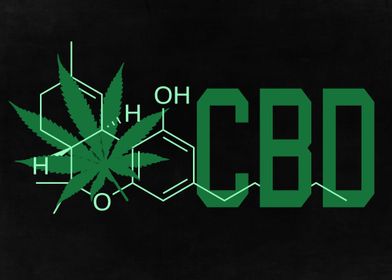 CBD Molecule Weed Leaf