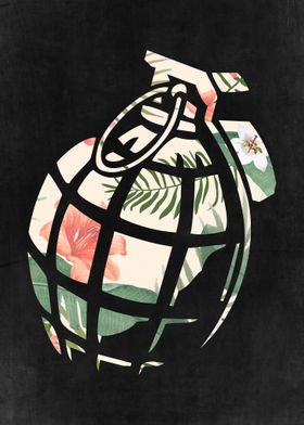 Floral Grenade Surreal Art