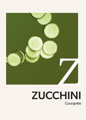 Color Alphabet Zucchini Z