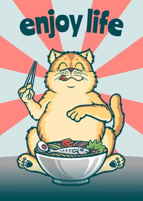 Enjoy Life. cats and ramen