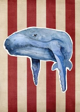 Watercolor whale 