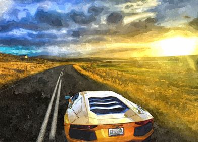 Lamborghini Sunset