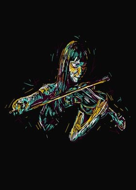 Abstract woman violinist