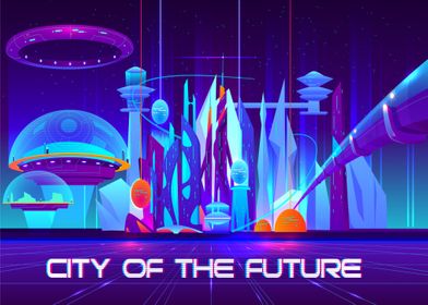 City of future at night