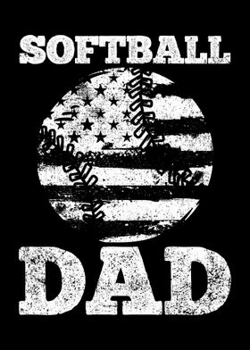 Softball Dad USA Flag