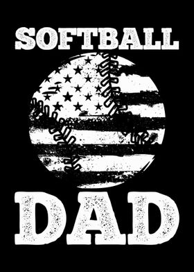 Softball Dad USA Flag