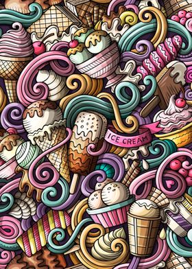 IceCream Doodle Pattern 06