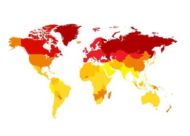 World map Global Warming i