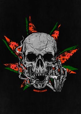 Skull Smoking Weed