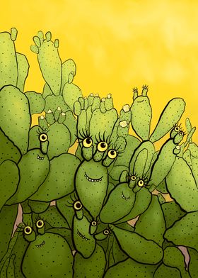 Funny Cactus Characters
