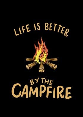 Campfire Camping Graphic