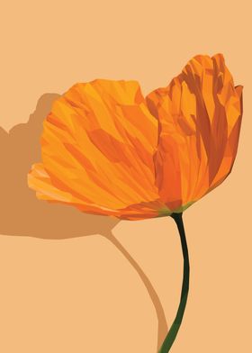 Low Poly Orange Poppy