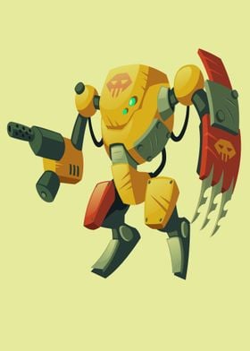 Cartoon robot guards