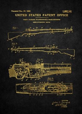 2 M1 Garand Rifle Patent 