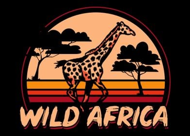 Wild Africa Giraffe Sunset