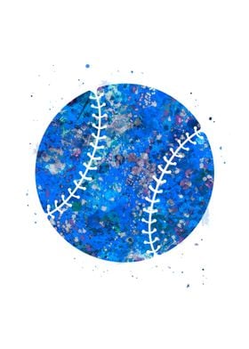 Baseball Ball blue art