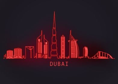 Dubai Neon Skyline