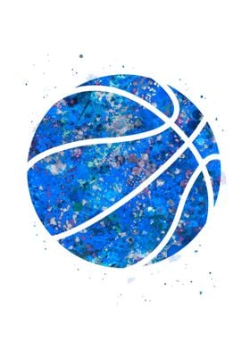 Basketball Ball blue art