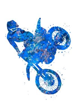 Motocross jump blue art