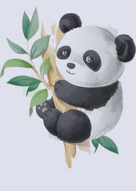 panda on a tree