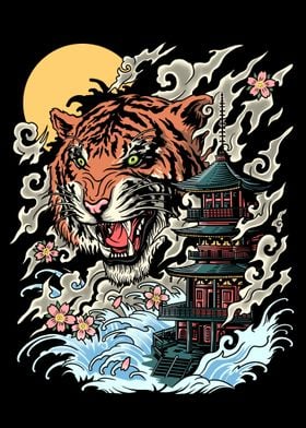 Tiger In Japanese Style