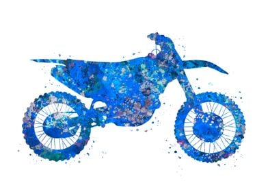 Motocross bike blue art