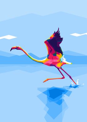 flying flamingo